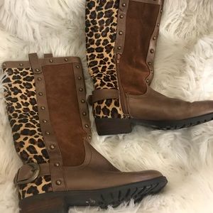 Steve Madden Leopard and Leather boots